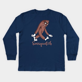 Sassquatch - Badass With An Attitude To Match Kids Long Sleeve T-Shirt